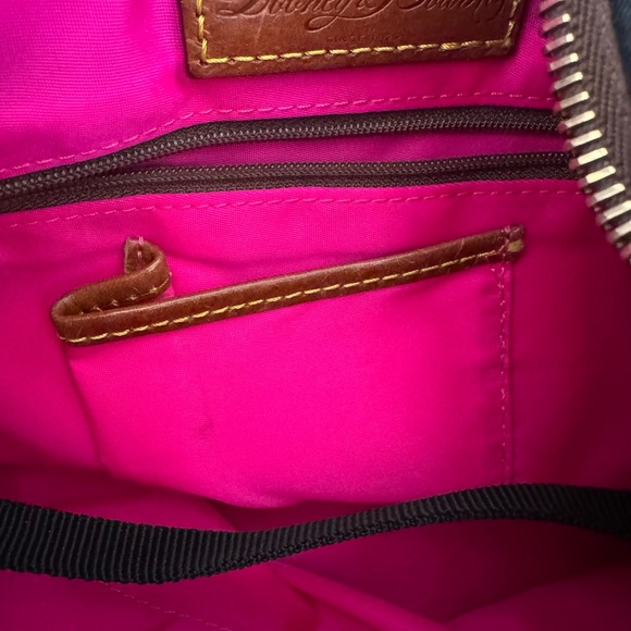 Dooney & Bourke Black Nylon Hobo with Brown Leather Trim and Gold Hardware - Picture 2 of 7